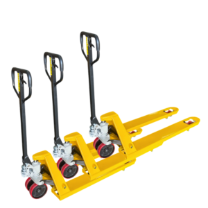Partijvoordeel 3x palletwagen 2500KG vorklengte 1150mm dubbel vorkwiel geel